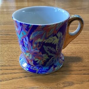Lilly Pulitzer Blue and Gold Leaf Mug